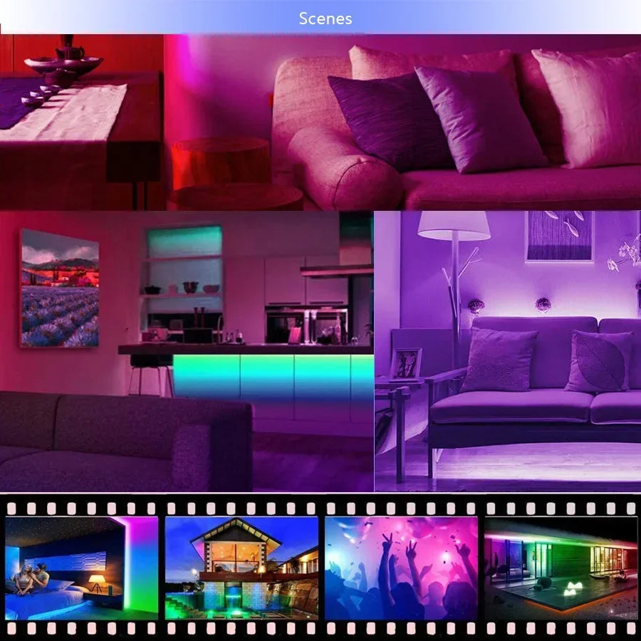 SHOP7D_USB LED Strip Lights APP Control Color Changing 5050 RGB Led Light Flexible Lamp Tape for Room Decoration TV Backlight Diode