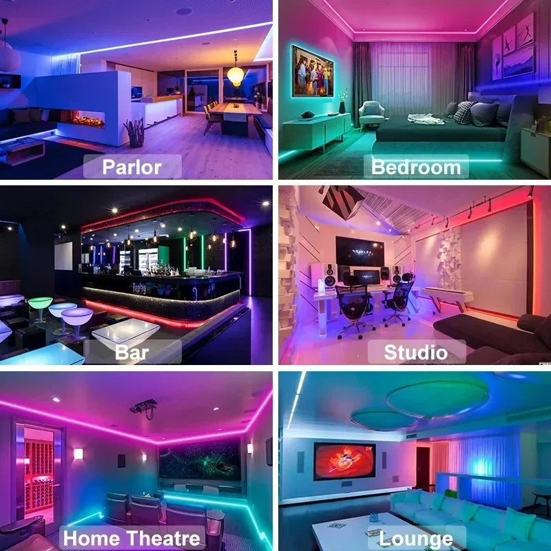 SHOP7D_USB LED Strip Lights APP Control Color Changing 5050 RGB Led Light Flexible Lamp Tape for Room Decoration TV Backlight Diode