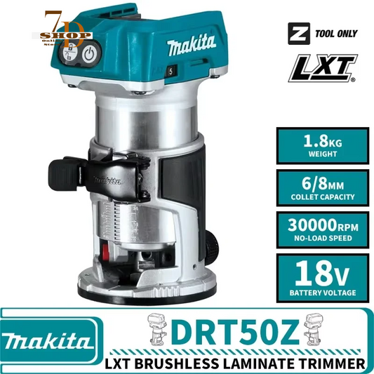 SHOP7D_Makita DRT50 DRT50Z DRT50ZJX9 LXT Brushless Cordless Laminate Trimmer 18V 30000RPM Electric Router Woodworker Carpenter Tools