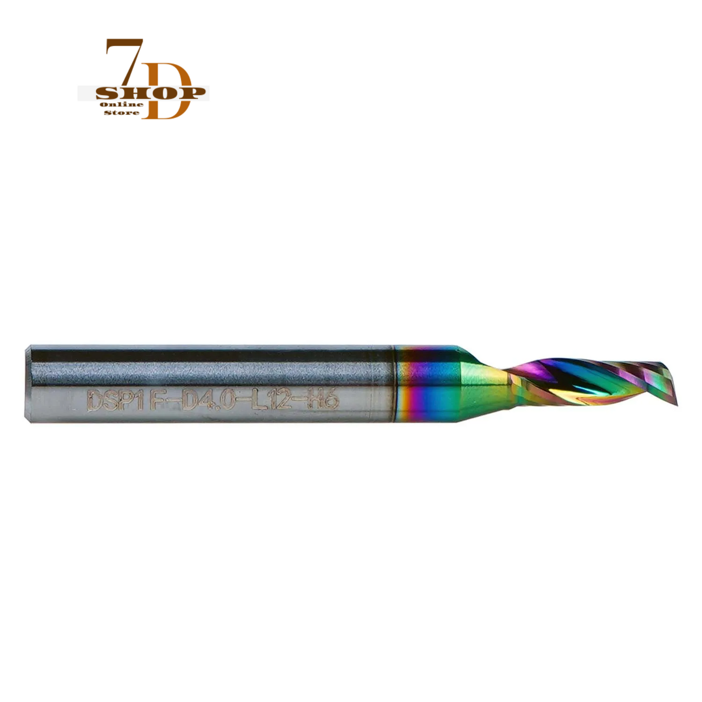 SHOP7D_1pc Shank Diameter 6mm_AAAA Single Flute Carbide Spiral End Mill Aluminum 3D CNC Engraving Woodworking Acrylic DLC Coating