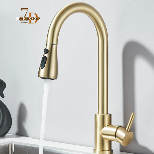 SHOP7D_Kitchen Faucet 2-way Sprayer Water Tap Single Handle Mixer Tap 360 Rotation Hot Cold Water Tap For Kitchen