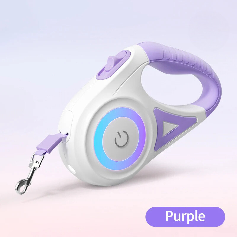 حبل مشي مضيء قابل للسحب تلقائيًا للكلاب