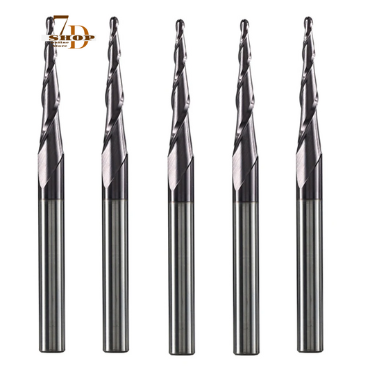 SHOP7D_5pcs/lot 6.35mm Tungsten solid carbide 1/4 inch  Taper Ball Nose CNC milling cutter router bits for wood and cutters for metal