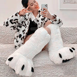 أحذية شتوية لطيفة على شكل مخالب دب