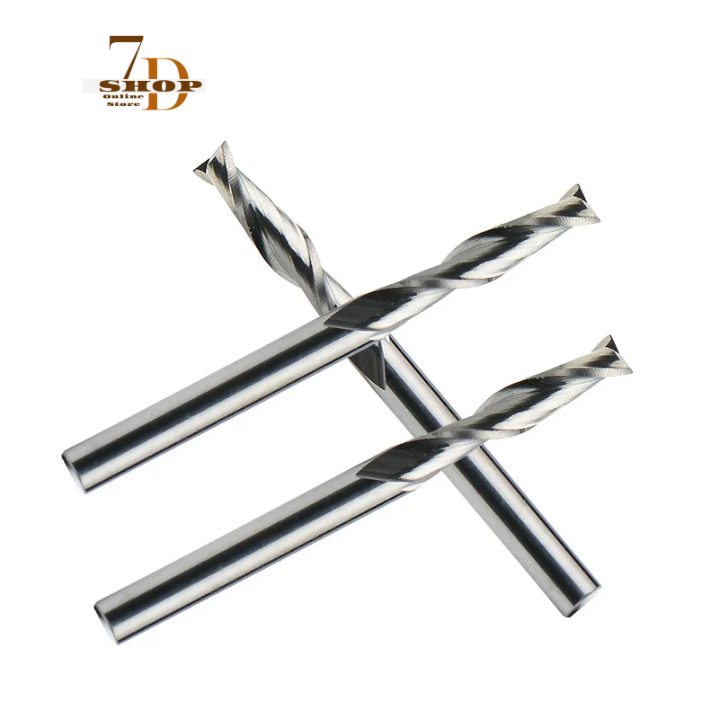 SHOP7D_50Pcs 2 Flutes Spiral 6mm 17/22/25/28/32/42mm Milling Cutter CNC End Mill Router Bit for Wood Carbide Router Tool