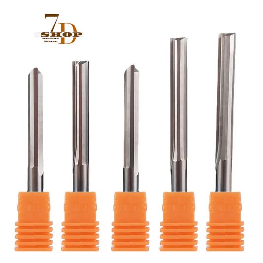 SHOP7D_50pieces 3A 3.175mm 4mm 6mm 8mm Two Flutes Straight Slot End Milling Cutter For Wood CNC Engraving Cutters Carbide Endmills Tool