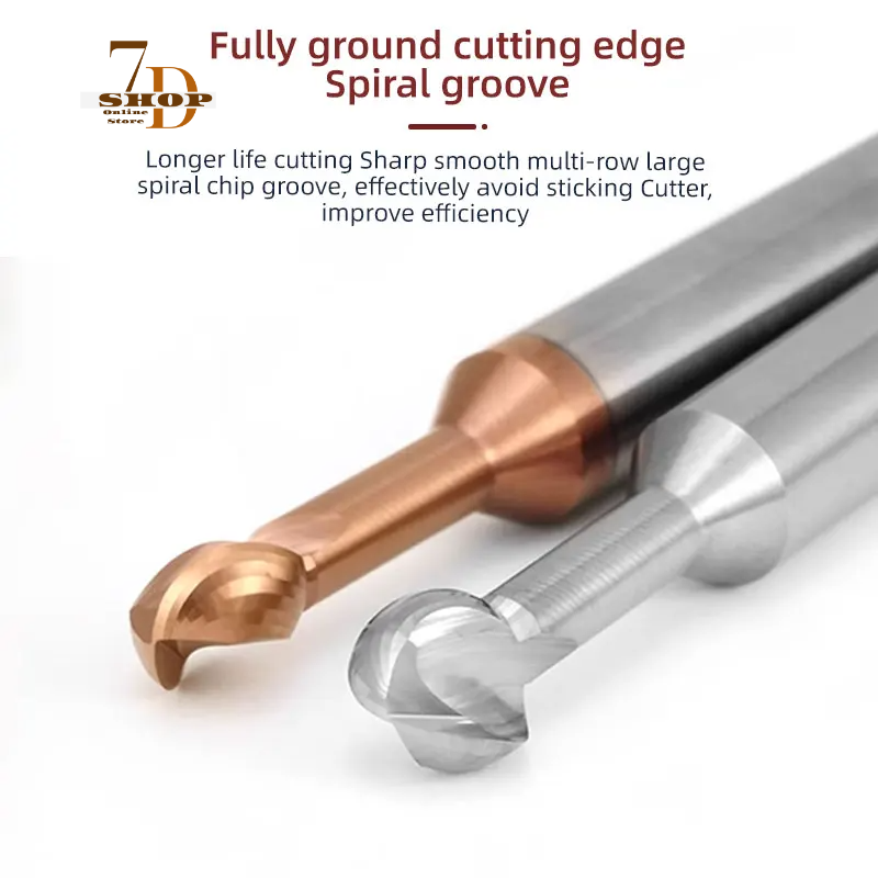 SHOP7D_Ball T Shape Cutter Solid Carbide 3D End Mill R2 R3 R4 R5 R6 Metal Steel Aluminum Copper Iron