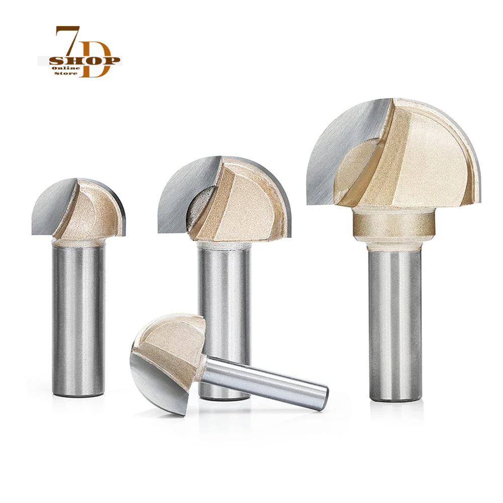 SHOP7D_Core Box Round Cove Nose Bit Tungsten Carbide CNC Woodworking Groove Tools Router Bits for Wood 1/2 1/4 Shank Milling Cutter