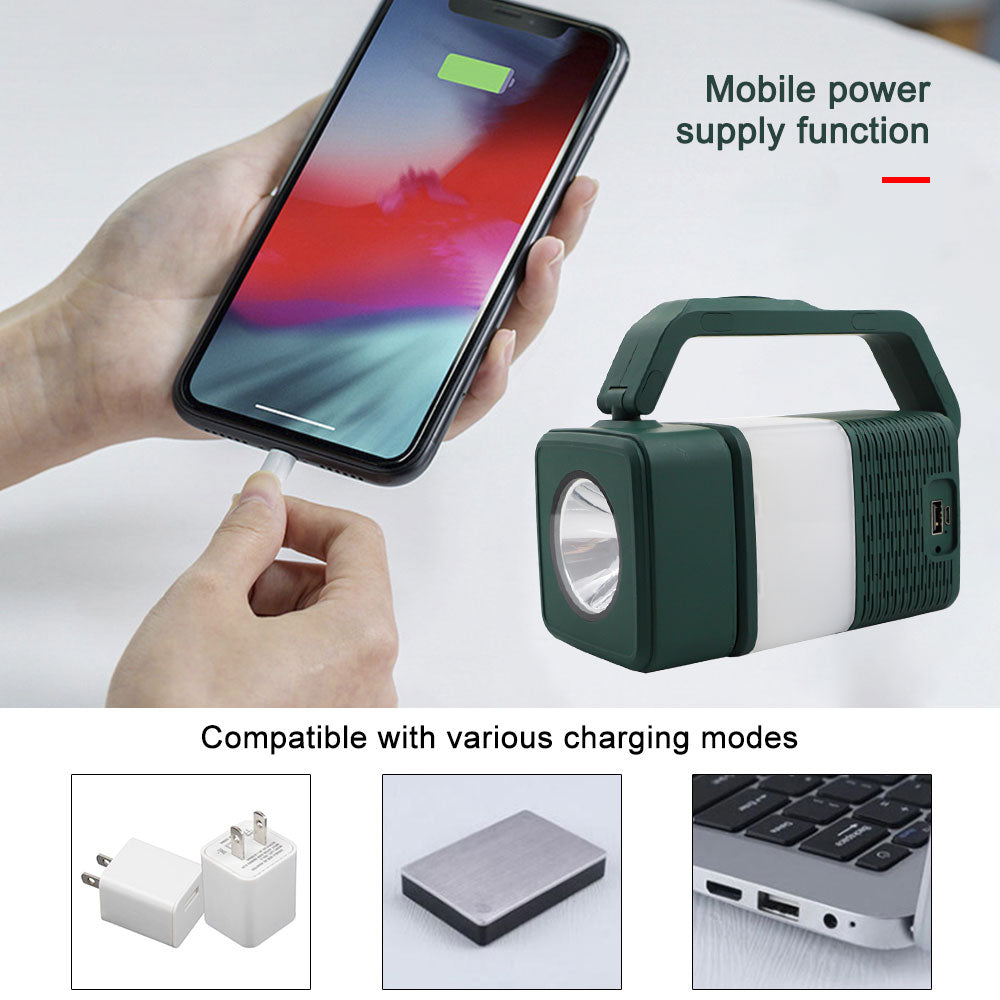 Lampe de nuit LED USB pour le camping, enceinte portable compatible Bluetooth