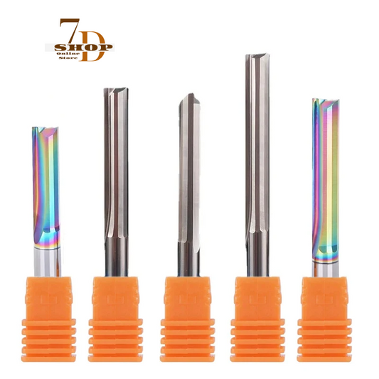 SHOP7D_1piece 3.175mm 4mm 6mm 8mm Two Flutes Straight Slot End Milling Cutter For Wood CNC Engraving Cutters Carbide Endmills Tool