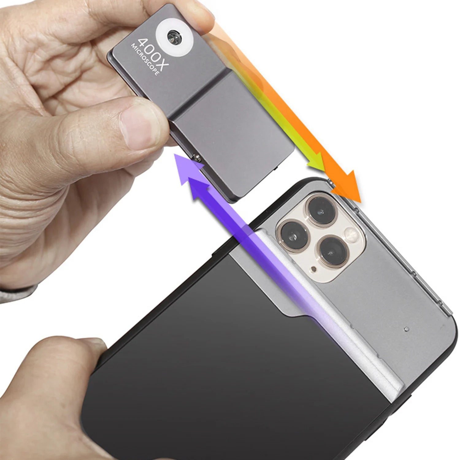 مجهر هاتفي بقوة تكبير 400X مزود بإضاءة