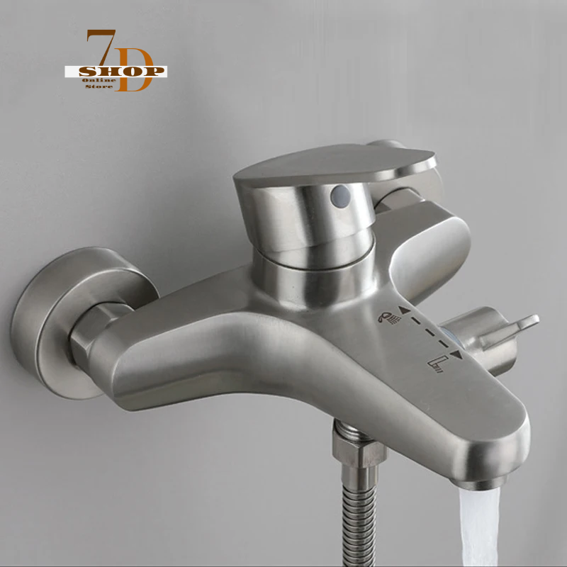 SHOP7D_Bathroom Shower Faucet Stainless Steel Mixer Tap Hot and Cold Bathroom Mixer Mixing Valve Bathtub Faucet Shower Faucets Set