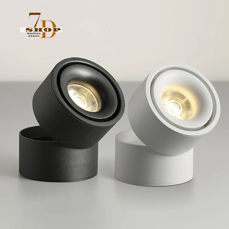 SHOP7D_Dimmable COB LED Downlights Surface Mounted LED Ceiling Lamps 10W/15W/18W Foldable And 360° Rotatable Background Spot lights