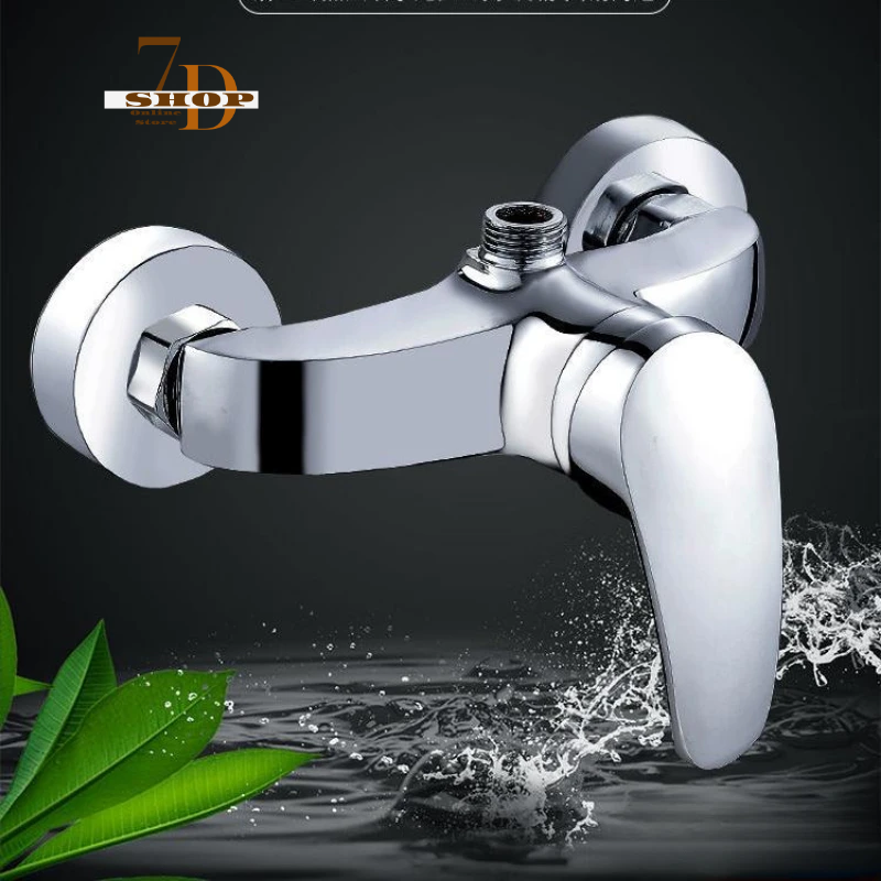 SHOP7D_Bathroom Shower Faucet Wall Mounted Brass Hot Cold Water Mixer Tap Bathroom Combination Water Mixer Bathtub Faucet Mixing Valve