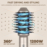 Brosse séchoir et volumisant 6 en 1 avec ion négatif détachable