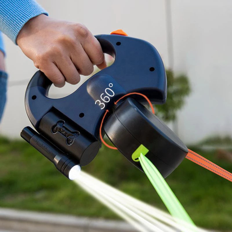 طوق قابل للسحب للحيوانات الأليفة مزود بإضاءة