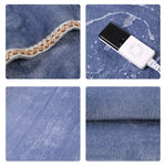 بطانية شتوية دافئة من الصوف الناعم والمزودة بخاصية التدفئة الكهربائية