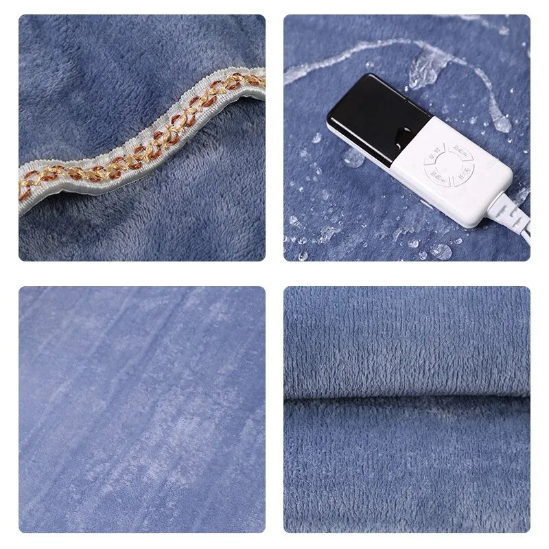 بطانية شتوية دافئة من الصوف الناعم والمزودة بخاصية التدفئة الكهربائية