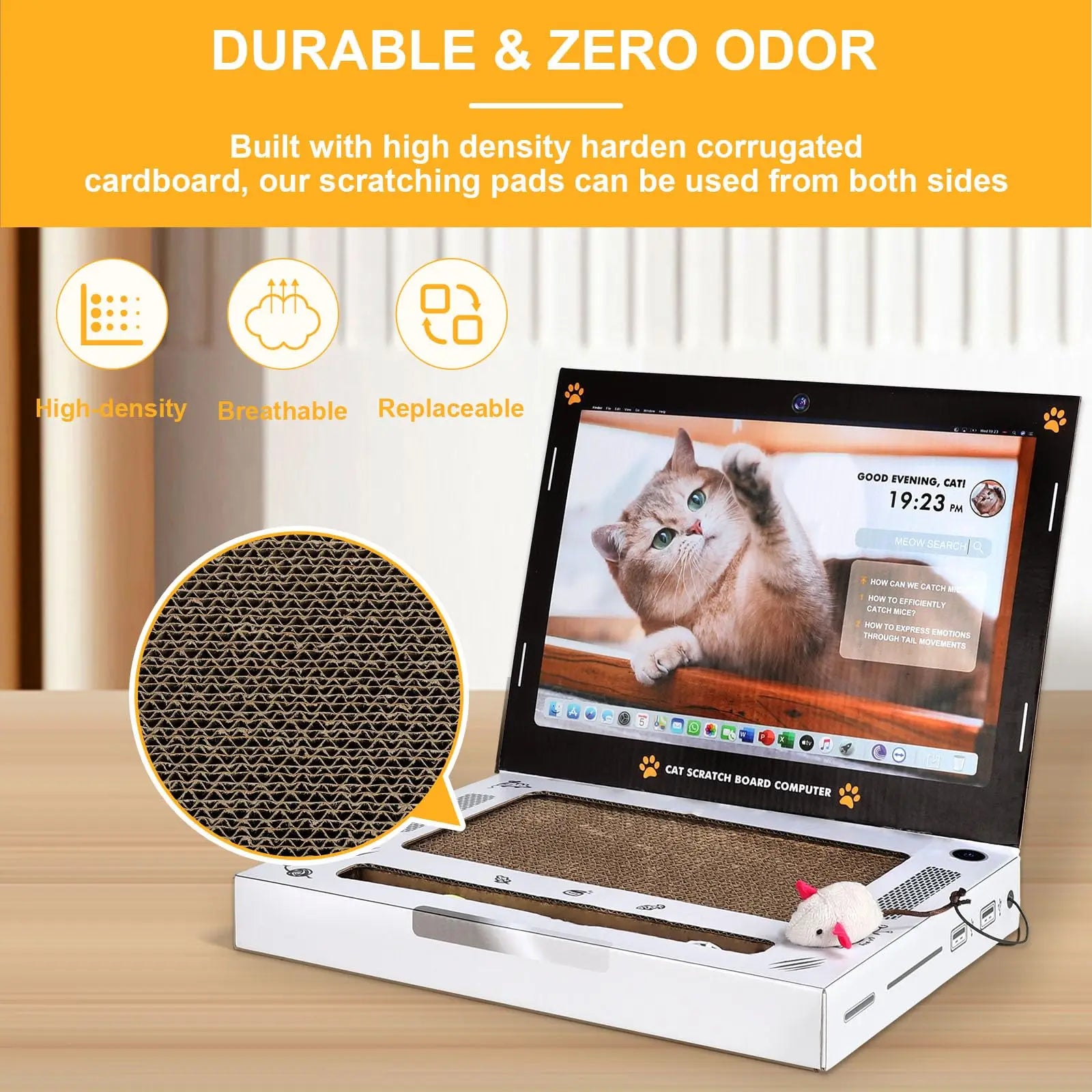 Ordinateur portable avec griffoir pour chat