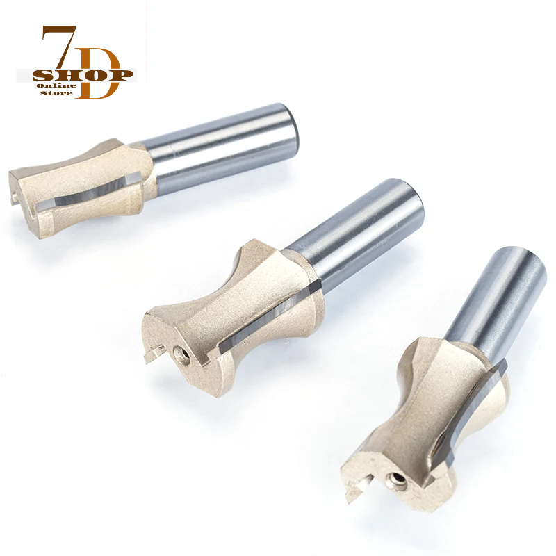 SHOP7D_1/2"  1/4" Shank Half Round bit 2 Flute Endmill Router Bits for Wood Without Bearing Woodworking Tool Milling Cutter