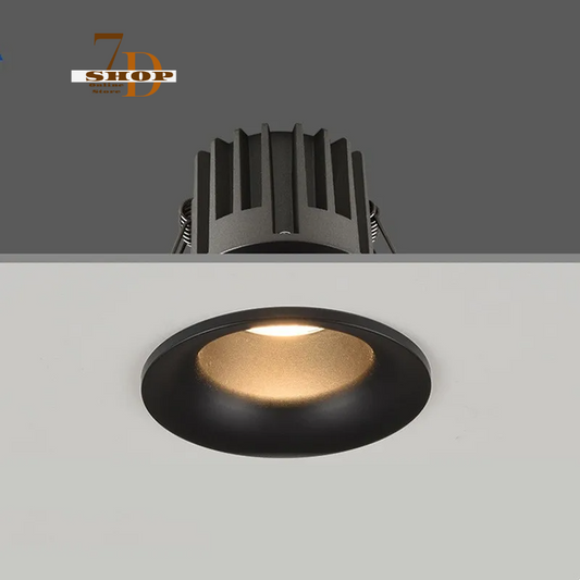 SHOP7D_Dimmable Narrow Border Anti-glare Recessed COB LED Downlights AC85-265V 7W 12W 15W 18WLED Ceiling Lamps Hotel Villa Lighting