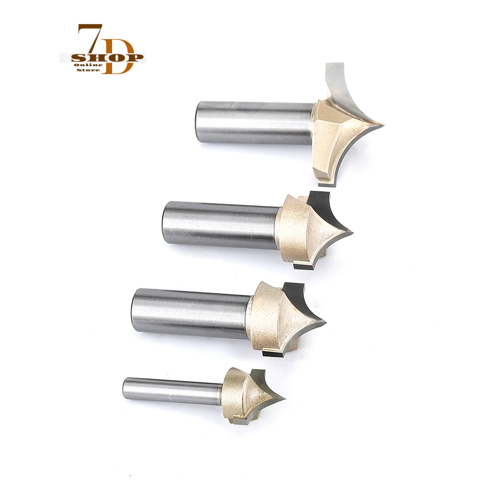 SHOP7D_Point Cutting Round Over Bit Woodworking Tools Carving Tool Tungsten Carbide CNC Router Bit for Wood 1/2 Shank