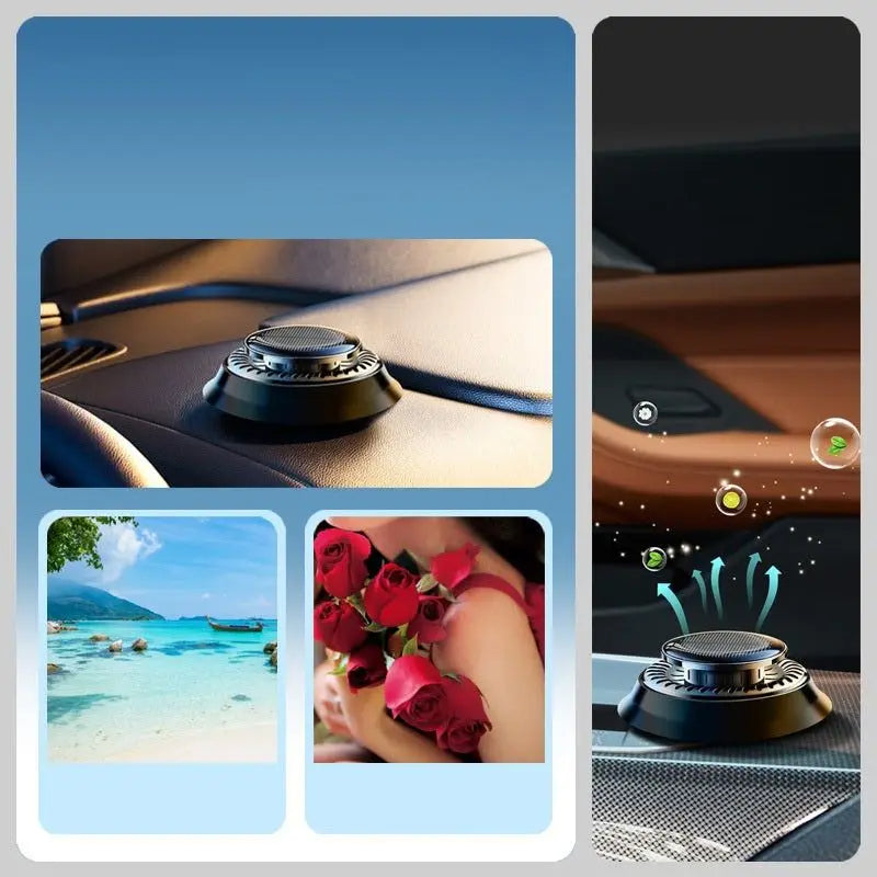 مزيل الجليد الكهرومغناطيسي ومعطر السيارة بالطاقة الشمسية