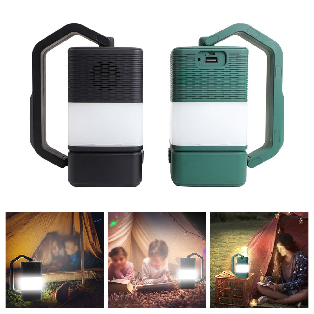 Lampe de nuit LED USB pour le camping, enceinte portable compatible Bluetooth
