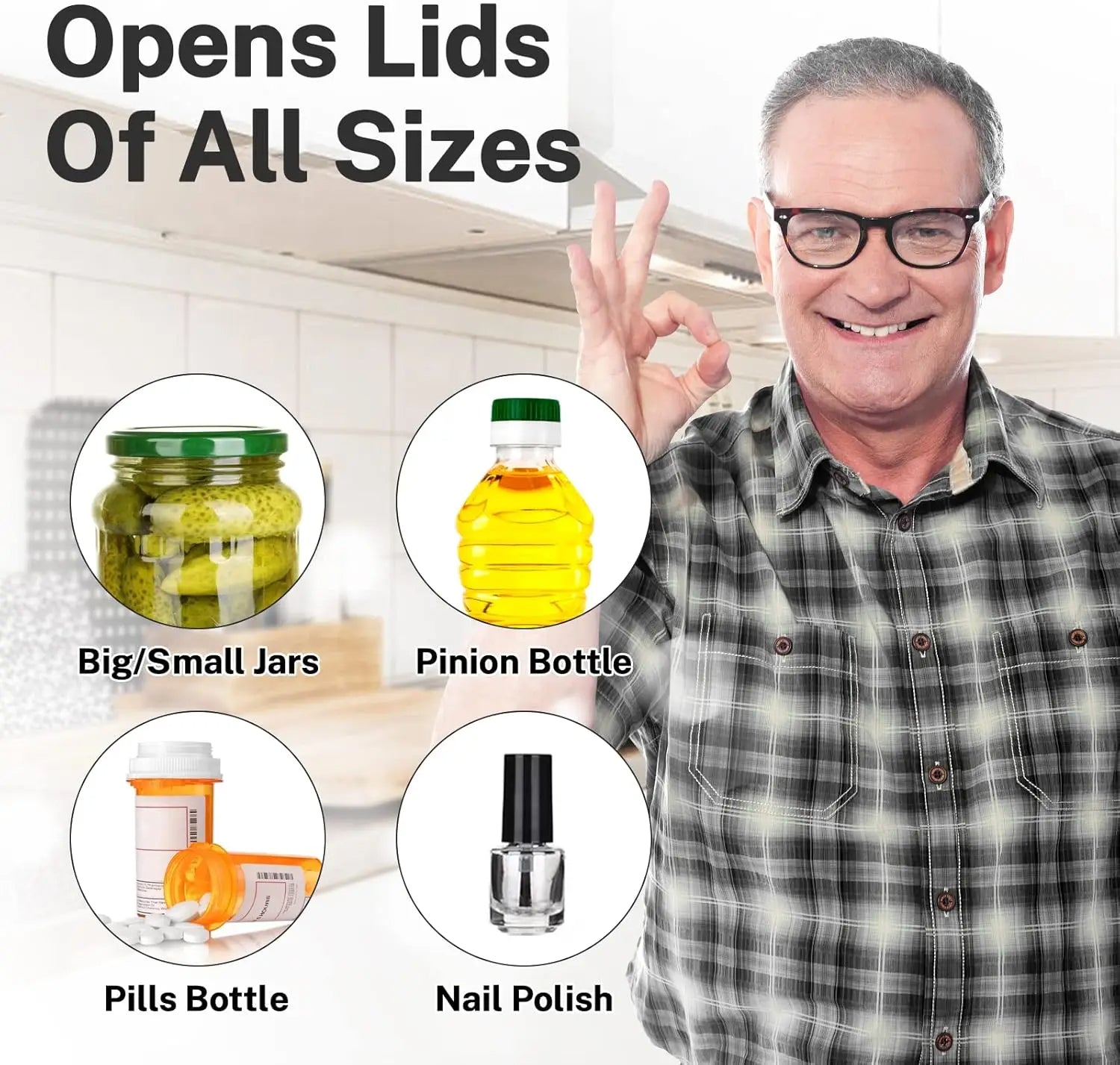 فتاحة برطمانات تُوضع أسفل الخزانة