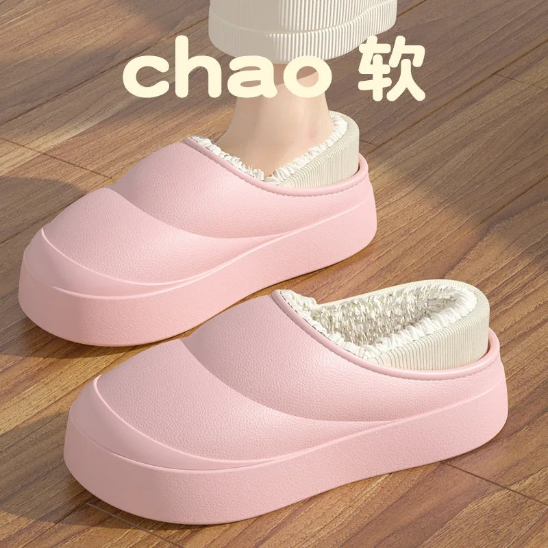 شباشب قطنية شتوية منزلية للنساء بنعل سميك