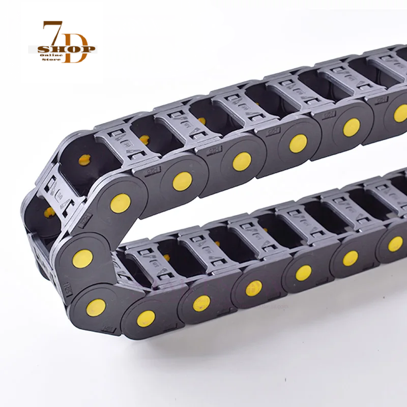 SHOP7D_30x25 Bridge Opened Plastic Drag Chain For CNC Router Machine Tool Parts Wire Carrier With End Connectors Cable Chains