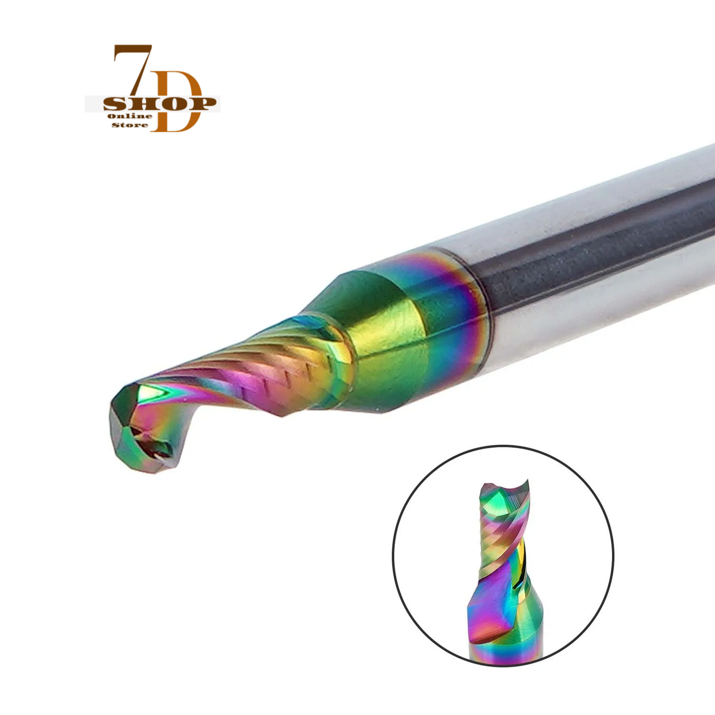 SHOP7D_1pc Shank Diameter 6mm_AAAA Single Flute Carbide Spiral End Mill Aluminum 3D CNC Engraving Woodworking Acrylic DLC Coating