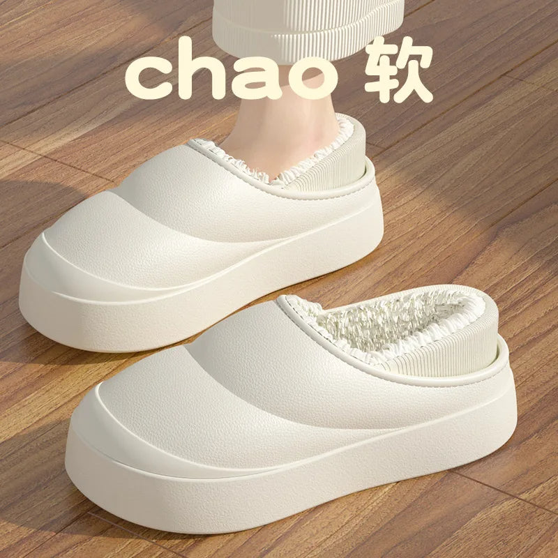 شباشب قطنية شتوية منزلية للنساء بنعل سميك