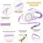 حبل مشي مضيء قابل للسحب تلقائيًا للكلاب