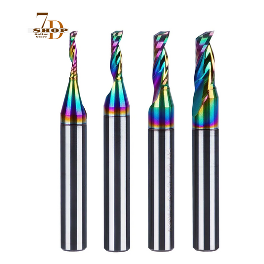 SHOP7D_1pc Shank Diameter 6mm_AAAA Single Flute Carbide Spiral End Mill Aluminum 3D CNC Engraving Woodworking Acrylic DLC Coating