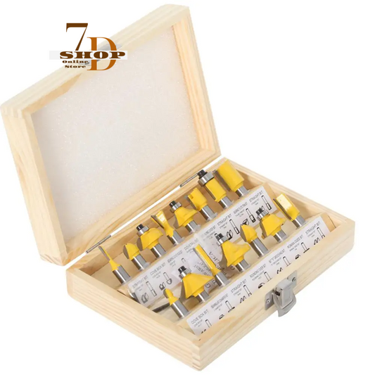 SHOP7D_15pcs 8mm shank Router Bit Set Trimming Straight Milling Cutter for Wood Bits Tungsten Carbide Cutting Woodworking