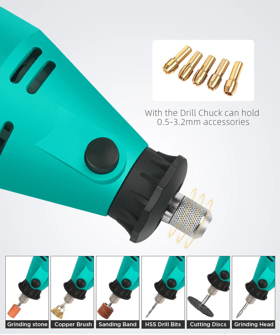 SHOP7D_Electric Drill Dremel Grinder Mini Polishing Machines With Grinding Accessories Set Electric Rotary Tool Mini Drill