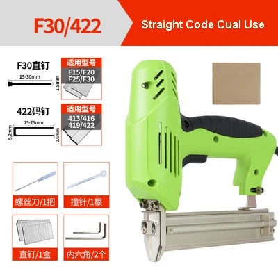 SHOP7D_Electric Nail Gun Stapler Gun 220V Woodworking Tools Nailing Stapler Shooter furniture stapler Framing Tacker DIY Hand Tool