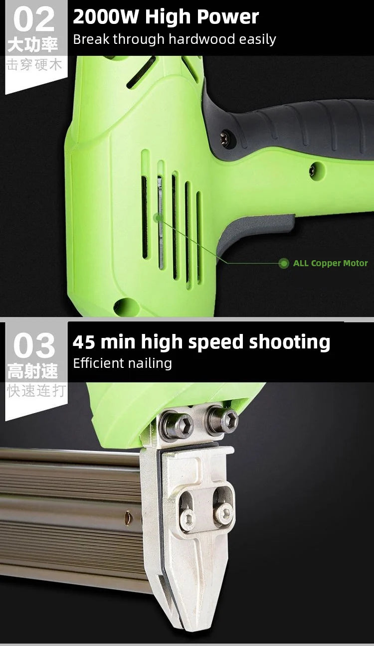 SHOP7D_Electric Nail Gun Stapler Gun 220V Woodworking Tools Nailing Stapler Shooter furniture stapler Framing Tacker DIY Hand Tool