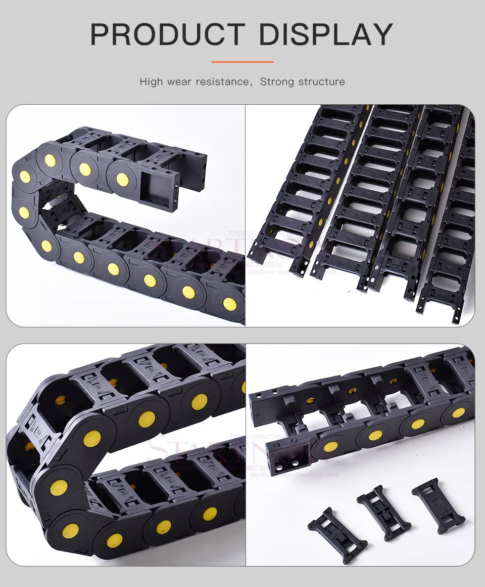 SHOP7D_30x25 Bridge Opened Plastic Drag Chain For CNC Router Machine Tool Parts Wire Carrier With End Connectors Cable Chains