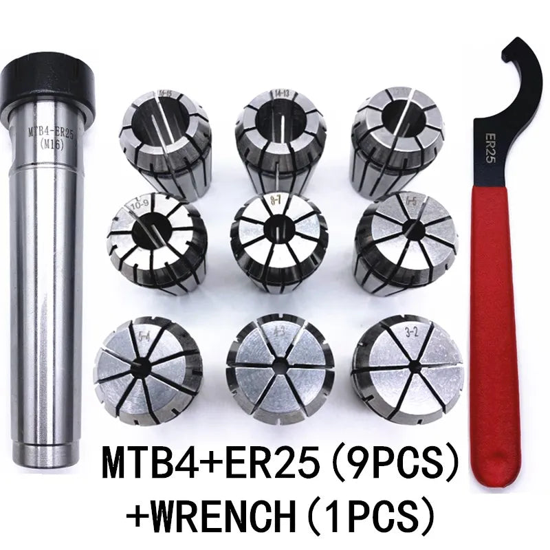 SHOP7D_ER25 Spring Clamps 9PCS MT2 ER25 M12 1PCS ER25 Wrench 1PCS Collet Chuck Morse Holder Cone For CNC Milling Lathe tool