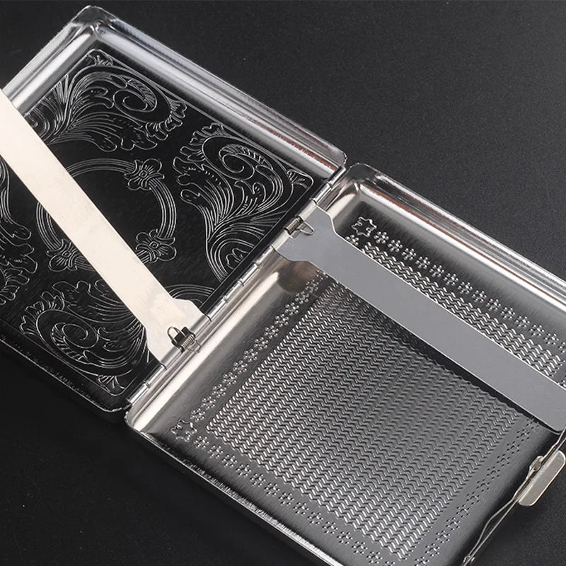 SHOP7D_20-cigarette Box Engraved Men's Personality Creative Flip Metal Cigarette Box Ultra-thin Portable Cigarette Case