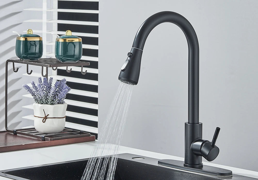 SHOP7D_Kitchen Faucet 2-way Sprayer Water Tap Single Handle Mixer Tap 360 Rotation Hot Cold Water Tap For Kitchen