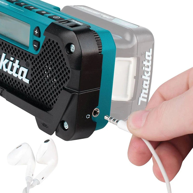 SHOP7D_Makita MR052 Cordless Radio 12V li-ion Portable Player 2 x 36 mm 2.0W Stereo Speakers Radio