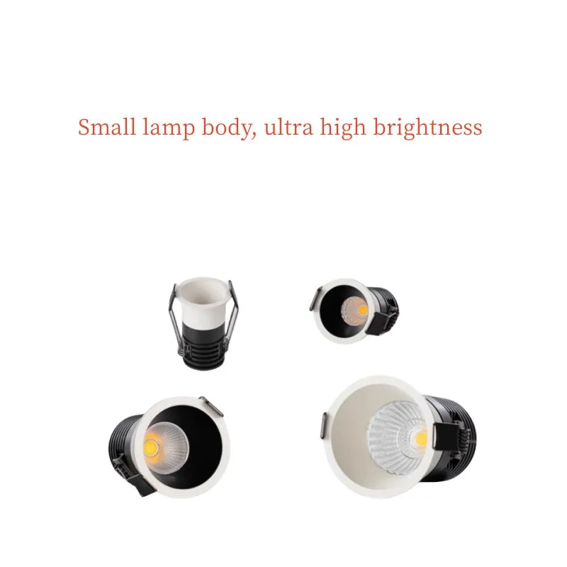 SHOP7D_Dimmable Recessed Anti Glare LED Downlights 5W7W9W12W15W/18W COB Ceiling Spot Lights AC90~260V Background Lamps Indoor lighting