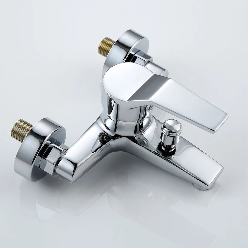 SHOP7D_Zinc Alloy Basin Faucets Chrome Wall Mounted Hot Cold Water Dual Spout Mixer Tap For Bathroom Splitter Bath Shower Basin