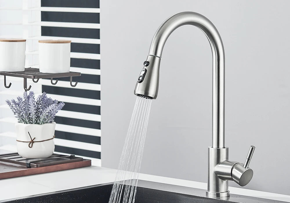 SHOP7D_Kitchen Faucet 2-way Sprayer Water Tap Single Handle Mixer Tap 360 Rotation Hot Cold Water Tap For Kitchen