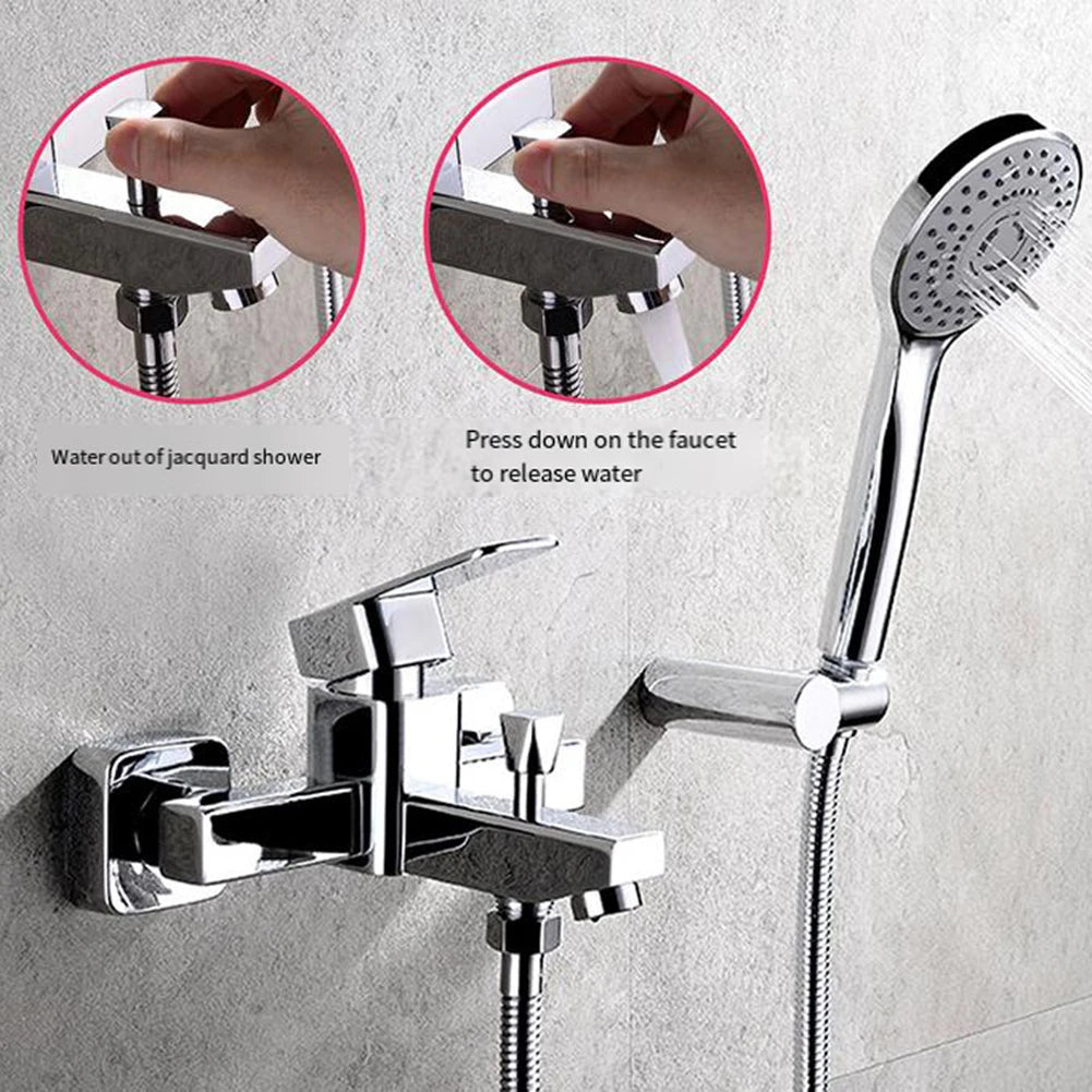 SHOP7D_Alloy Basin Faucet Chrome Wall Mounted Hot Cold Water Dual Spout Mixer Tap For Bathroom Splitter Bath Shower Basin