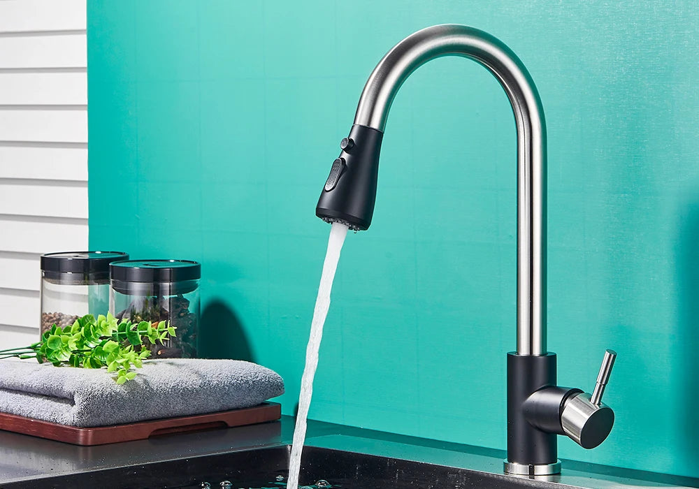 SHOP7D_Kitchen Faucet 2-way Sprayer Water Tap Single Handle Mixer Tap 360 Rotation Hot Cold Water Tap For Kitchen