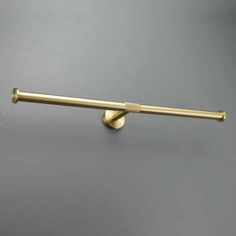 SHOP7D_Golden Towel Rack Towel Bar Ring Brushed Gold Hardware Set Robe Coat Hook Toilet Tissue Paper Holder Bathroom Accessories Kit